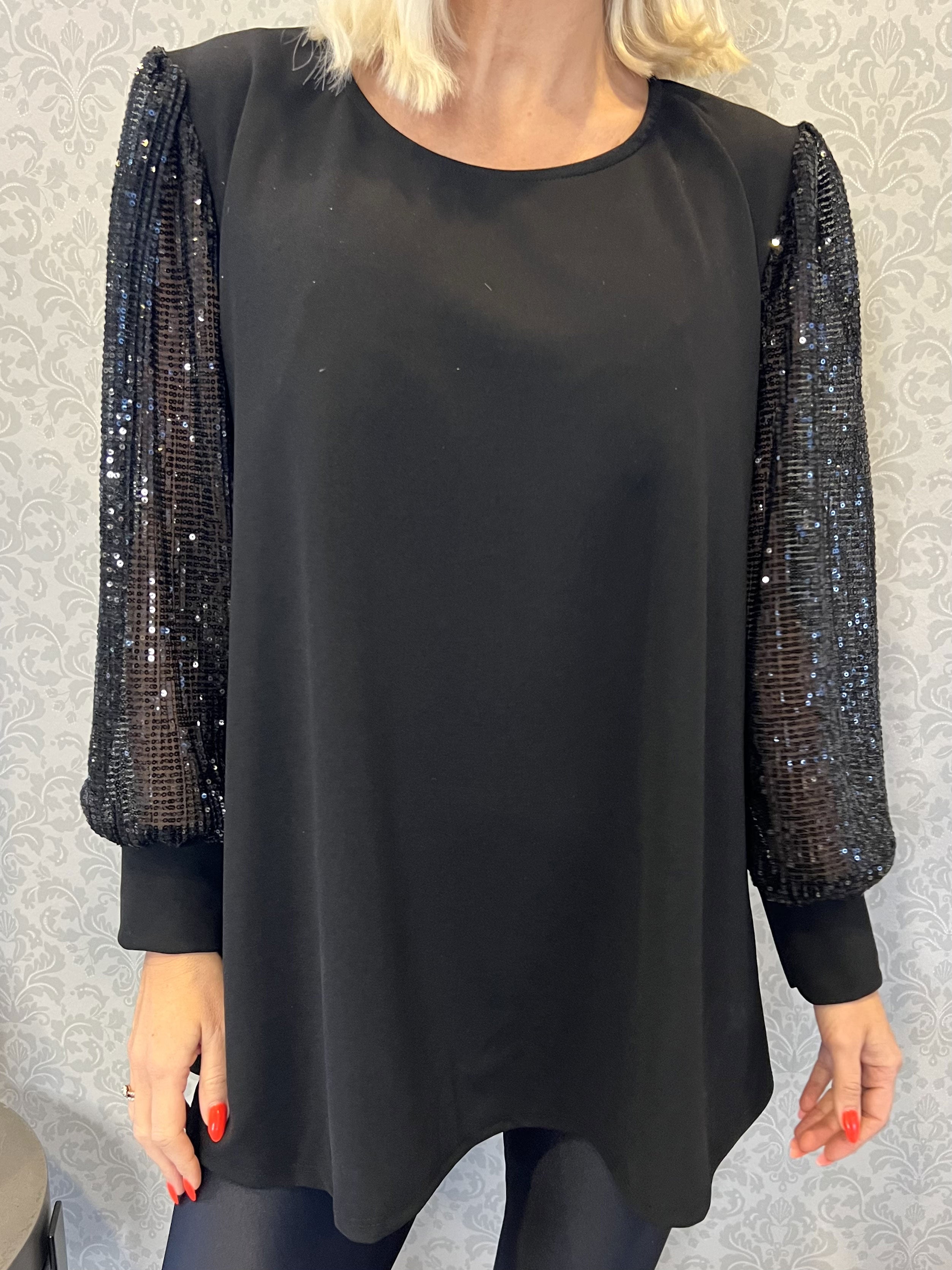 Djamila tunika - Vacker elegant tunika med paljettärmar